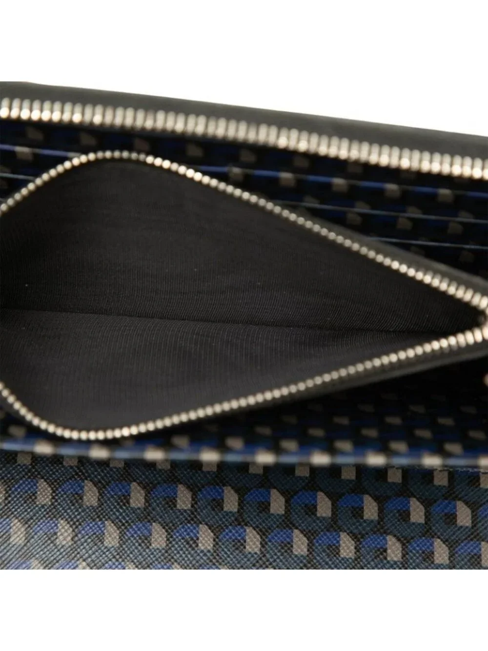 Prada Logo Wallet Zip Around Black Leather